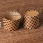 50 pcs cupcake muffin liners brown check design cupcake liners