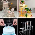 Acrylic cake dowels set of 3 pcs round stand and 3 dowels set