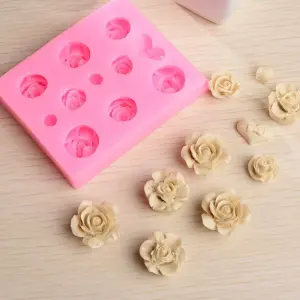 3D blooming Flower with heart silicone Mould
