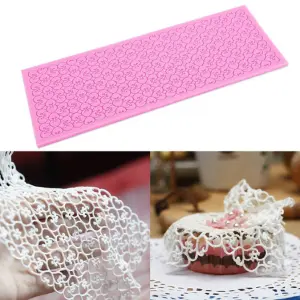 Detailed heart mesh Lace silicone mould