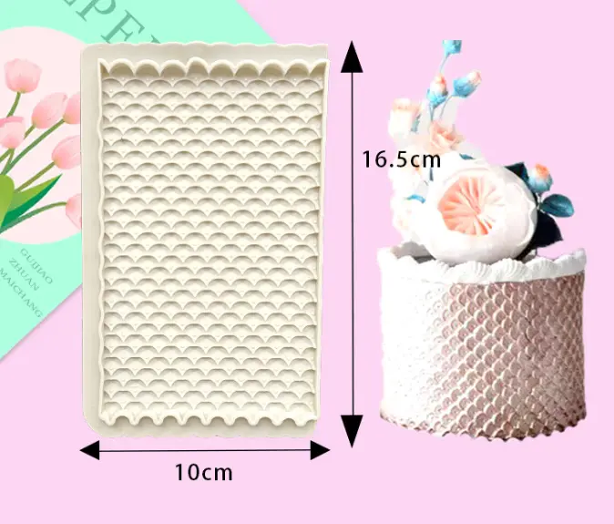 Onlay Scale Mat for Cake Borders Silicone Mould style 6