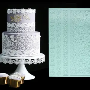 Large Detailed wedding Lace silicone mould style 7