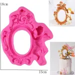 Large vintage classic oval frame with angel silicone mould
