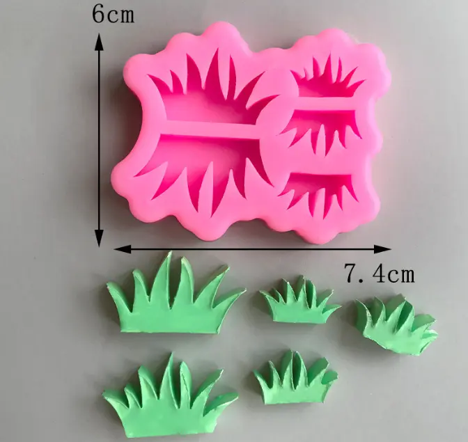 5 cavity Grass silicone Mould
