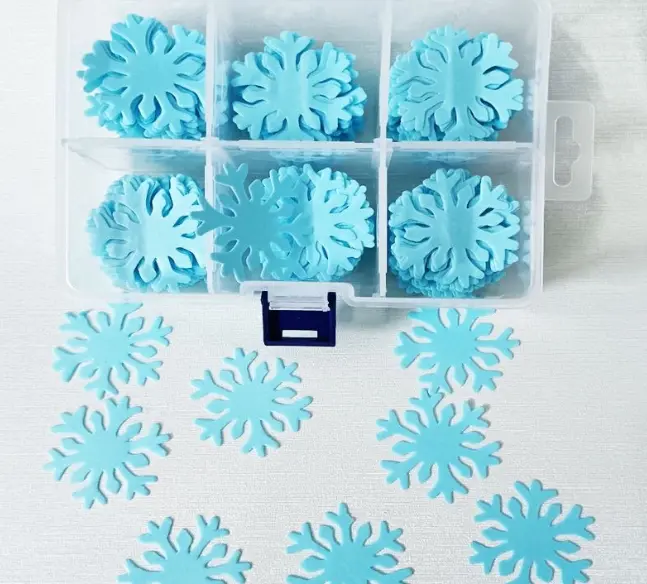 10 pcs Edible snowflake Wafer Paper cake topper