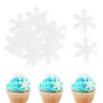 10 pcs Edible snowflake Wafer Paper cake topper