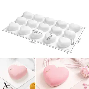 15 cavity heart Silicone Mould for mousse,baking,desserts etc
