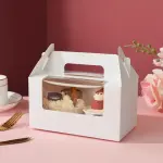2/4/6/12 cavity Cup cake Box with handle and separate cup tray