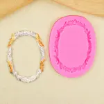 Oval frame floral decoration silicone mould