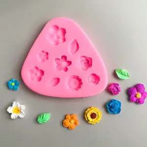 Different Flower with leaf silicone Mould