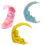 3D Baby sleeping on curved leaf Silicone mould