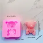 3D Teddy Bear Holding heart silicone mould