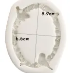 Oval frame with birds silicone mould