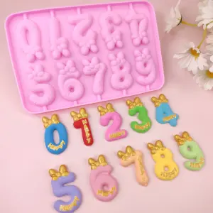 Silicone Number Silicone Mould for chocolate fondant popsicle