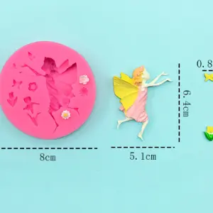 Flower fairy angel theme silicone mould