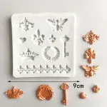Honey bee key crown brooch border lace silicone Mould