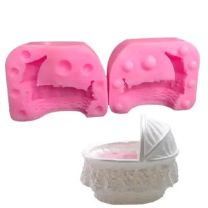 3D Baby Kid Crib Cradle Silicone Mould