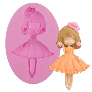 Cute Girl wearing hat Silicone Mould