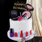 5 pcs Realistic makeup theme cake toy topper set