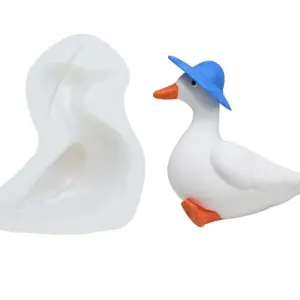 Cute 3D Duck wearing hat silicone mould