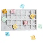 Square block alphabet Silicone Mould