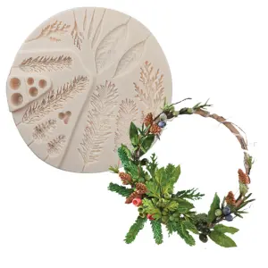 Pinecone leaf Petal with berry silicone mould