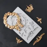 European Wreath Vintage crown honey bee frame Silicone mould