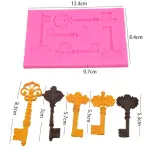 5 cavity Vintage key lock silicone mould