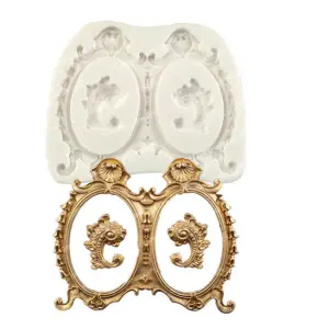 Oval Double Cameo Vintage Frame silicone mould
