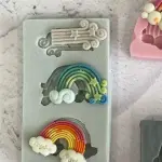 3 Cavity Rainbow Silicone mould STYLE 2