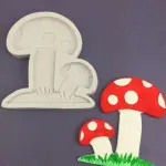2 cavity Mushroom with grass Silicone Mould