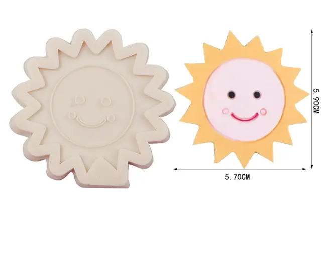 Smiling sun face silicone mould