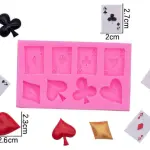 4 Aces Poker Playing Cards Hearts Diamonds Spades Clubs for Chocolate Cake Cupcake Polymer Clay Candy Resin Silicone Mould