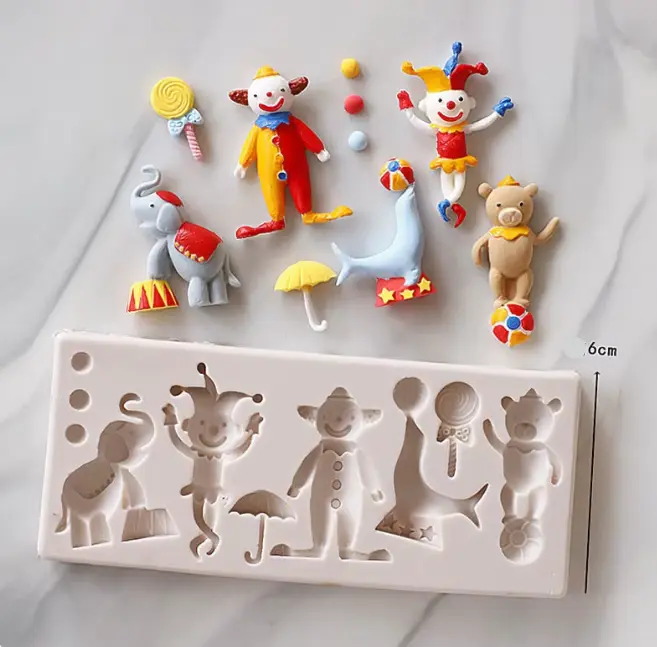 Circus Clown Elephant theme silicone mould