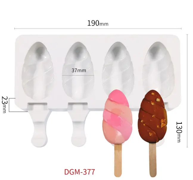 4 Cavity Oval Silicone Popsicle Mould