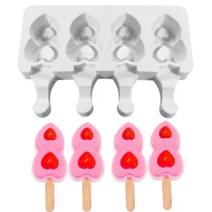 Double heart Silicone Cakesicle Mould