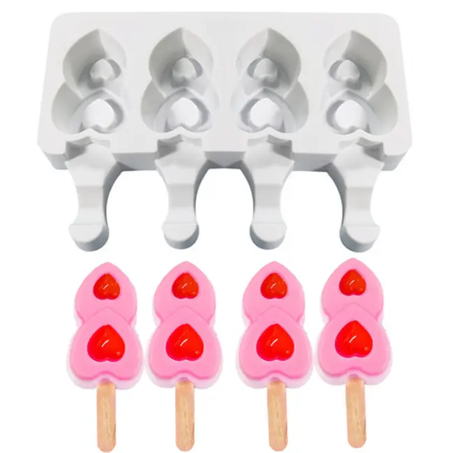 Double heart Silicone Cakesicle Mould
