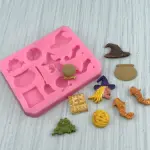 Pumpkin Witch Shoes Hat Magic book Broom Shape Halloween Silicone Moulds