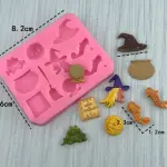 Pumpkin Witch Shoes Hat Magic book Broom Shape Halloween Silicone Moulds