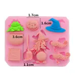 Pumpkin Witch Shoes Hat Magic book Broom Shape Halloween Silicone Moulds