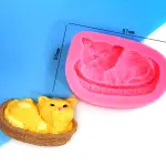 Cat sitting in basket silicone mould