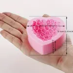 3D Rose theme heart shaped silicone mould