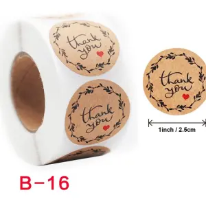 Thank you Stickers Roll 1 Inch diameter 500 sticker roll