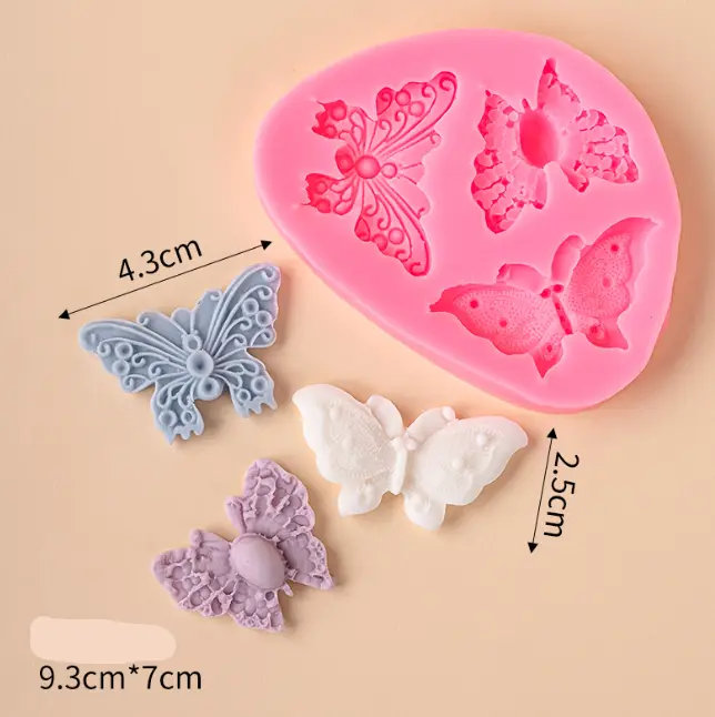 3 Cavity Butterfly Design Silicone Mould