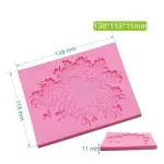 Large Lace Heart with love Floral embedded silicone mould