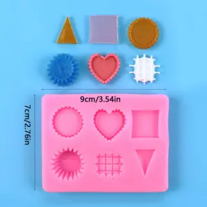 Square Heart Round silicone mould