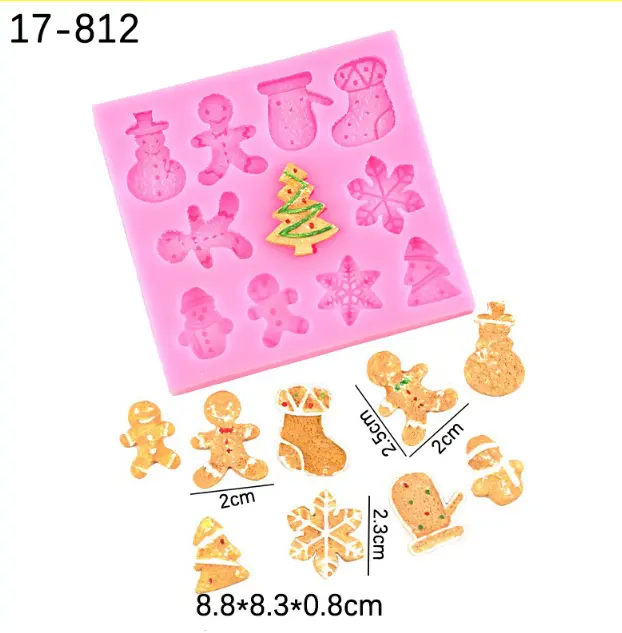 Christmas Snowman ginger bread theme silicone mould