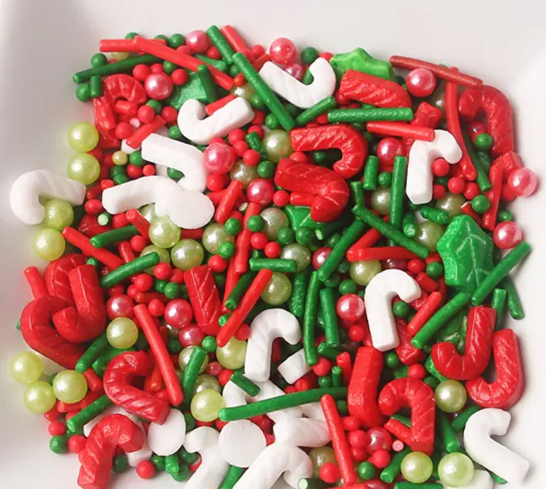 Christmas candy holly leaf theme Sprinklers 100gm