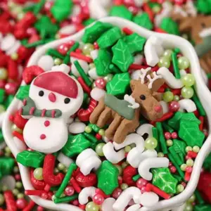 Christmas Snowman reindeer holly leaf theme Sprinklers 100gm
