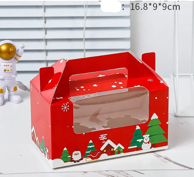 5 Pcs 2 Cavity Christmas theme Cupcake Box